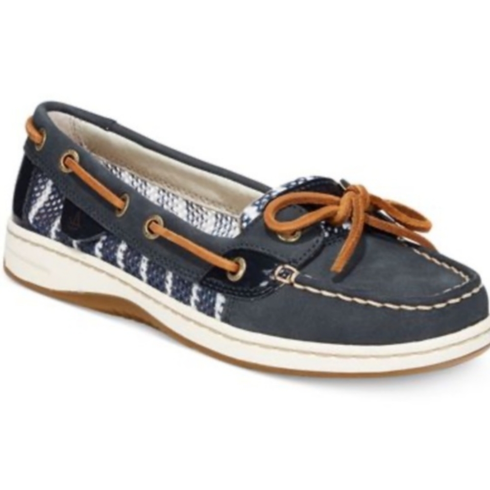 Sperry Navy Breton Mesh Boat Shoes